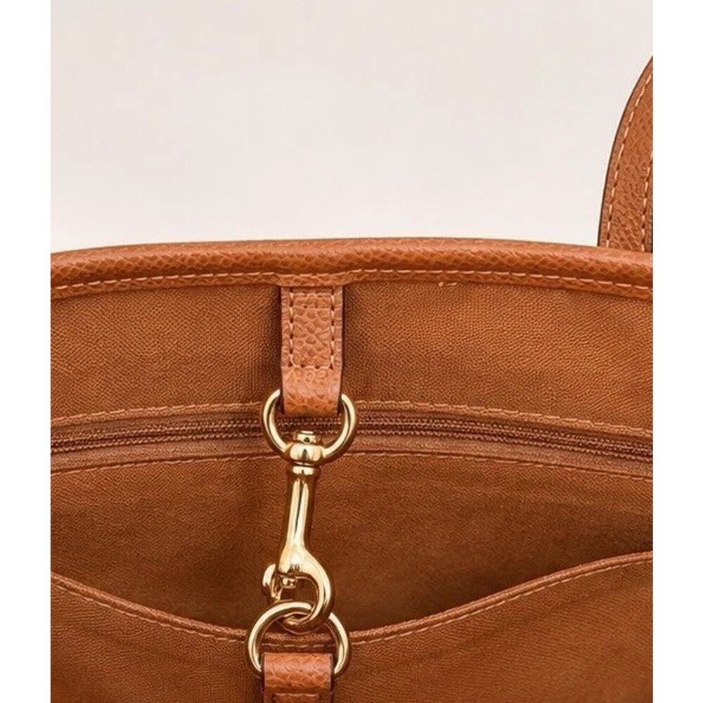 Coach Signature C City Tote Bag Brown Tan Leather Large Y2K Shoulder Purse - Picture 6 of 11